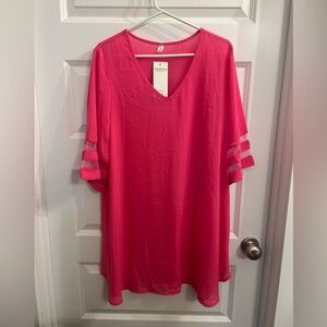Women's Pink V-Neck Top